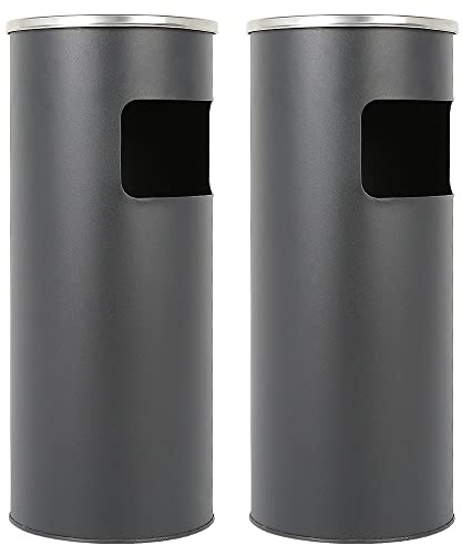 Poubelle en acier inoxydable 30 L, Bacs à ordures de cuisine,Poubelle Cendrier sur Pied Extérieur avec Poubelle Seau Intérieur 30L Disponible pour Hôtel Jardin Extérieur Supermarché