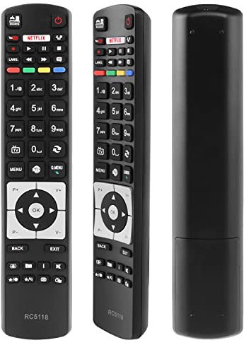 Universal RC5118 ersetzt RC5117 RC5118 und RC5118F Fernbedienung, kompatibel mit Telefunken/Hitachi/Bush/Polaroid Smart TV's, mit 2 Shortcut-Tasten