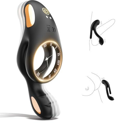 Vibrating Cock Ring, 3 in 1 Cockring Sex Toys for Couples with 10 Vibrating Modes, Double Penis Ring Vibrator Stimulate Erection Sex Toys4mens UK, Adult Toys Sex Toys4couples Men & Women Sex Toys