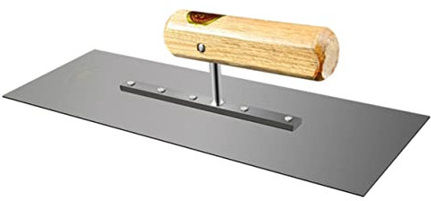 Angoily Gipskarton Flachkelle aus Stahl mit Holzgriff Zementspatel Glättkelle für Mauerwerk und Ziegel Langlebig Leicht zu Reinigen Handwerkzeug für Bau und Renovierung 11cm Breit 32cm lang Silber