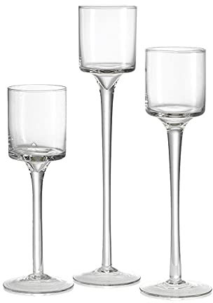 Kerzenhalterhalter DREI Stück Hohe Glaskerze Halter Stand Romantische Hochzeit Bankett Desktop Tisch Kerzenhalter Einfache Floating Water Candle Cup Kandelaber