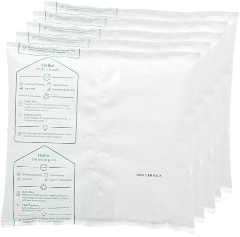 Reusable Ice Gel Pack Multipurpose Ice Cold Pack for Sports Muscle Injury Picnic Camping Food Cooler Ice Packs (5 Pack)