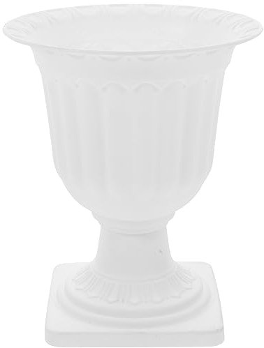 Toddmomy Plastic Urn Planter, Wedding Centerpiece Urn Greek Column Statue Roman Pillar Flowerpot Plastic Detachable Planter Pedestal Vase for Patio Yard Pathway, White