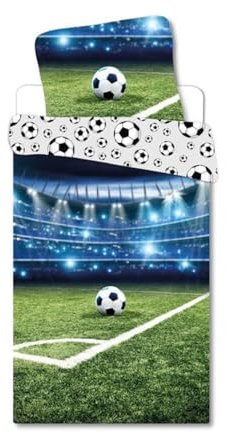 BrandMac Baby Bettwäsche Fußball 100 x 135 cm, 100% Baumwolle