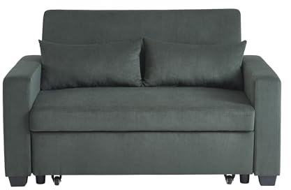 BAÏTA Sofa, rechts, ausklappbar, Eva, 2-Sitzer, Cord, Grün