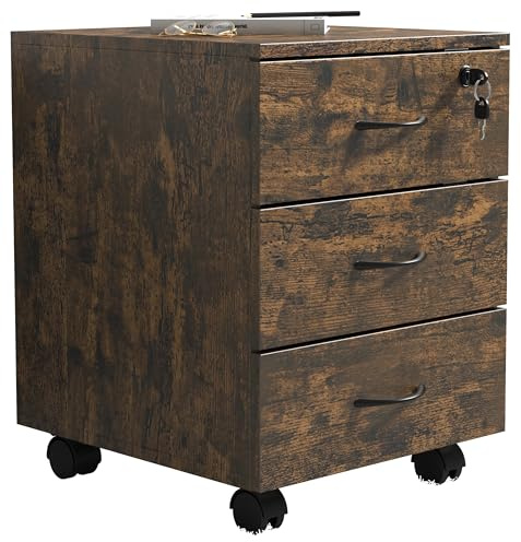 VCM Rollcontainer | Beistellcontainer mit DREI Schubladen | Maße ca. H. 55 x B. 40 x T. 44 cm | Bürocontainer abschließbar - Baula L