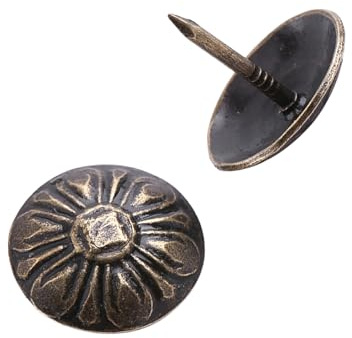 Clavos para Tapicería Vintage, 100 Uds., Bronce Verde, Tachuelas de Hierro Firmes para Muebles del Hogar, sofá, Puerta, Manualidades Decorativas, Tambor (Verde 16 * 15mm)