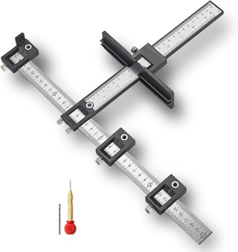 Wenrecu Punch Locator Drill Guide Woodworking Drill Guide Tool Cabinet Sleeve Hardware Jig ABS Plastic Wood Drilling Dowelling Hole for Installation of Handles Knobs Doors Drawer Pull (Black)