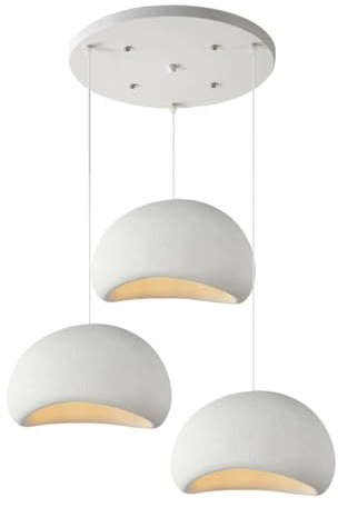 AHQX Moderne Wabi-Sabi-Stil Kronleuchter Esszimmer Hängelampe e27 höhenverstellbar Decke Pendelleuchte minimalistisches Kreativ Design Wohnzimmer Schlafzimmer Bar Innenbeleuchtung weiß(A,3-flammig Cir