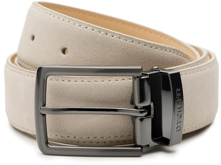 Riemen & Co DTCH.FIT Wildledergürtel Oliver Beige - verstellbare Schnalle in Rotguss - 3,5cm breit - 115cm