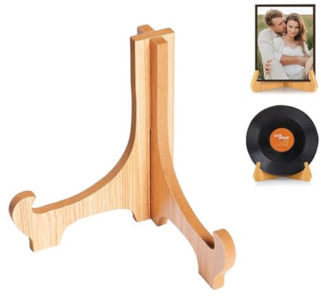 NCOALE 6 Zoll Tellerständer Holz, Tellerhalter zur Aufsteller Fotoaufsteller Abnehmbar Teller Ständer Bilderrahmen Ständer für Platten, Bücher, und Plaketten