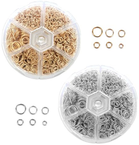 YZROHYI 2780 PCS Biegeringe Schmuckherstellung 4/5/6/7/8/10 MM,Spaltringe Schmuck Binderinge,Sprungringe Metall,Jump Rings,Verbindungsringe für Anhänger,Kettenringe Kettenhemd,Schmuckzubehör Basteln