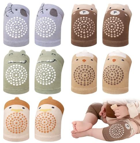 SacJkt Knieschoner Baby Krabbeln, Krabbel Knieschoner Baby mit Rutschfesten Noppen, 5 Paar Niedlich Elastische Kniepolster für Jungen und Mädchen（0-5 Jahre alt）
