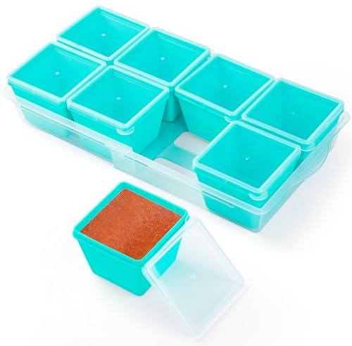 Gemice 8-Pack Silicone Soup Freezer Container Moulds with Lids and Base, Individual 1-Cup 250ml Portion Soup Cubes Freezer Tray for Food Storage Meal Prep Batch Cooking, Dishwasher Safe