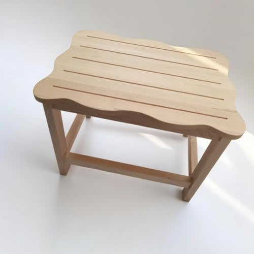 Natürlicher Holz-Trittleiter mit gestreifter Oberfläche, vielseitiger Holz-Hocker für den Haushalt, leichte Konstruktion