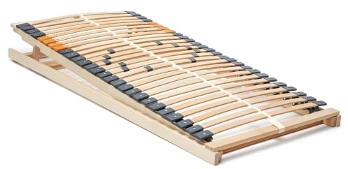 geborgenschlafen.com Lattenrost 90x200 cm – Reflux Novis Lattenrost mit ergonomischer Unterstützung | Metallfreier Tellerlattenrost aus massivem Buchenholz mit 6 Fach Verstellbarer Neigung