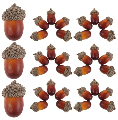 Alipis 40 Stück Teiliges Künstliches Eichel Natürlicher Kappe Lebensechte Dekoration für Herbst Thanksgiving und Weihnachtsdeko Vielseitiger Vase Füller und Bastel-deko für Zuhause und