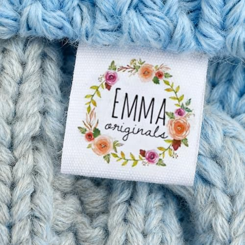 25x70mm Custom Sewing Label, Fold, Custom Clothing Labels - Fabric Name Tags, Logo Or Text, Cotton Ribbon