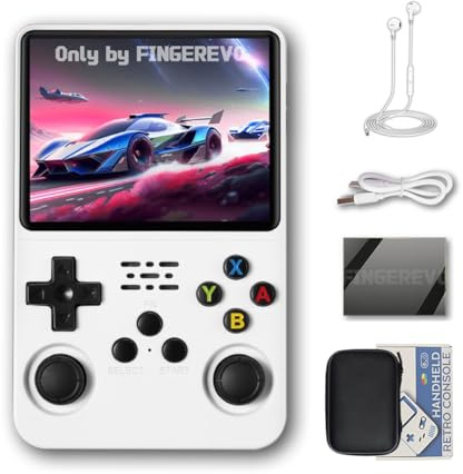 R36S Console di gioco portatile 3.5 pollici 640*480 IPS Schermo 3200mAh RK3326 Bianco
