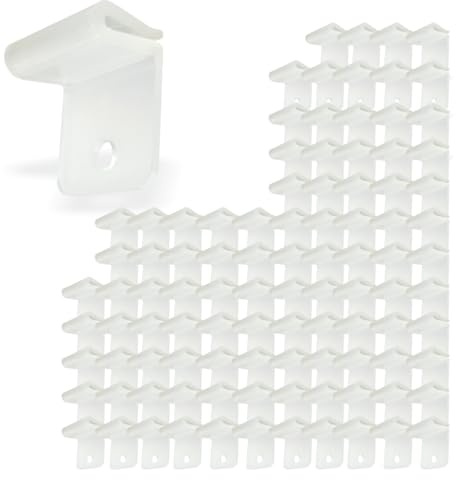 100 Stück | Deckenclip - Deckenklammer für Rasterdecken/Odenwalddecken für 24mm T-Profil | vertikaler Lasche / 90° | mit Öse Ø5,0mm | Plastik transparent