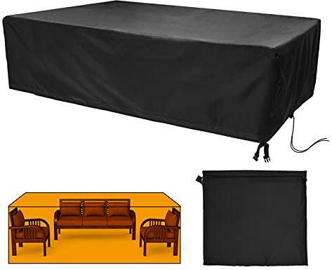 Hydrogarden Garden Furniture Covers, Rectangular/Square Patio Table Cover, Waterproof, Anti-UV, Upgraded Tear-Resistant 420D Oxford Outdoor/Rattan Patio Furniture Cover 280 * 204 * 106cm