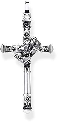 THOMAS SABO Anhänger Kreuz und Krone 925 Sterlingsilber, Geschwärzt