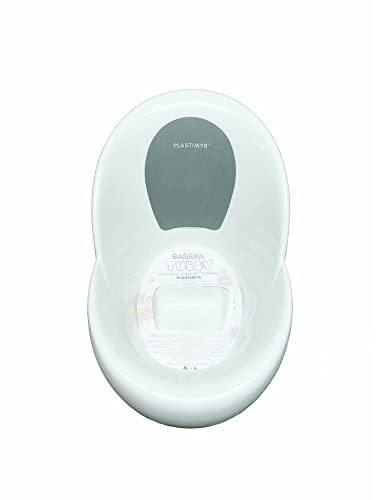 PLASTIMYR - Bañera TUBBY para Bebés | Segura y Práctica para Recién Nacidos | Postura Correcta con Fondo Contorneado | 67,7 x 40,7 x 38,3 cm, Tubby Gris, Polipropileno