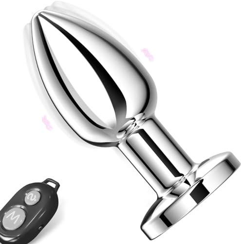 LYAMais Metall Analvibratoren Edelstahl Anal Plug Vibrator für Männer mit 10 Vibrationsmodi Prostata-Massagegerät Sexspielzeug mit Fernbedienung(klein)