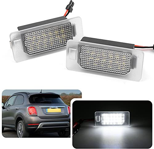 njssjd Illuminazione targa LED per Fiat 500X 2014-2019 SMD 12V 6000K Bianco Cibus senza errori