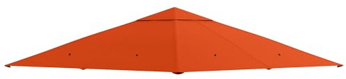 Outsunny Techo de Repuesto para Cenador, 3x3 m, Cubierta de Repuesto con 8 Orificios de Drenaje, Ventilación y Protección UV, Solo Toldo de Recambio para Pabellón Gazebo, Naranja