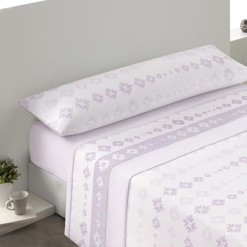 MERCURY TEXTIL- Juego de sábanas Coralina, Lavanda (Cama 90) | 3 Piezas, Sábana Polar Térmica, Invierno, Extra Suave, Microfibra
