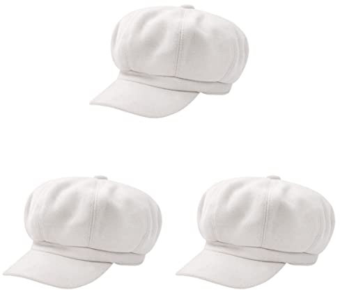 SOIMISS 3stücke Damen Beret Stilvoller Octagonaler Hut Für Herbst Und Winter Warme Kopfbedeckung Beige Für Und Mädchen