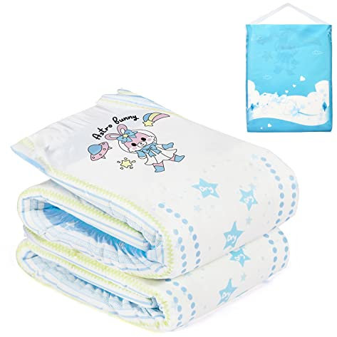 LittleForBig Adult Printed Diaper 2 Pieces Pack 3 Prints Random Assorted - Astro Babies (Medium 71-96 CM)