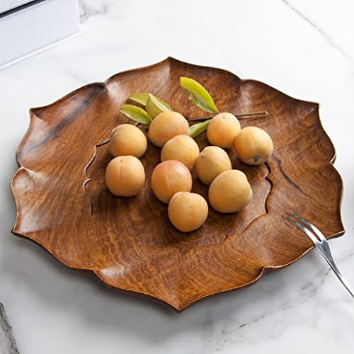 ASHSDI Corbeille à Fruits Panier Fruit, Bol à fruits en bois ou support de fruits décoratifs for comptoir de cuisine ou décor de table, 10,2 pouces de grandes bols de service Cuisine Quotidienne