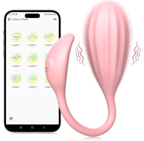 HXLXW Vibrator Sexspielzeug mit 9 Vibrationsmodi Vaginalstraffungstraining Vibro Ei Analplug G punkt und Klitoris Stimulation mit APP und Bluetooth Silikon Sex Spielzeug für die Frau Paare（Rosa）
