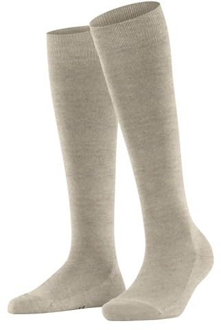 FALKE Family W Kh cotone sostenibile al ginocchio tinta unita 1 paio, Calzini lunghi Donna, Beige Linen Melange 4541, 35-38