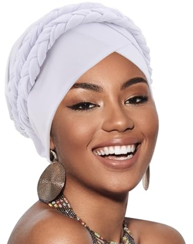 AQOKKA African Women Turban Caps Pre-Tied Twisted Turbans Head Scarf for Women Hair Wraps Cover Beanie Cancer Chemo Headwear