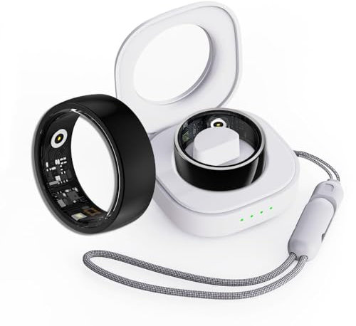 findtime Smart Ring Gold Fitness Ring Android iOS Heart Rate Blood Oxygen Blood Pressure Sleep Monitor Step Counter Activity Tracker for Sports Time, Distance, Calories