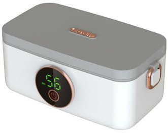 aichilra Fiambrera eléctrica con calefacción, recargable por USB, inalámbrica, 1 litro, calentador de alimentos portátil con cuenco interior de acero inoxidable para el trabajo, viajes, coche, picnic