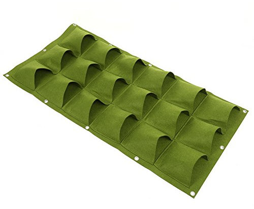KIMISS Grüne Pflanztasche aus Filz, Pflanztasche aus Filz Zum Aufhängen an der Wand, Vertikaler Taschen-Pflanzbehälter für den Balkongarten, Pflanztasche mit 7 Taschen, Pflanztasche für