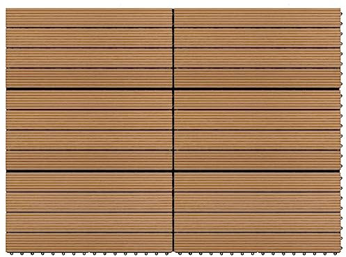 XGWKCNV Baumaterialien Terrassenfliesen 6 Stück WPC 60x30cm 1,08m² Braun Bodenbelag & Teppich