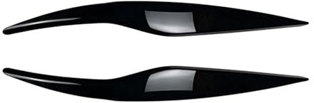 Scheinwerfer Augenbraue 2 PCS Front Scheinwerfer Augenbraue Augenlid Kopf Licht Abdeckung Stirn Streifen Für For&d Für Fiesta MK6 2008 2009 2010 2011 2012(Glossy Black)