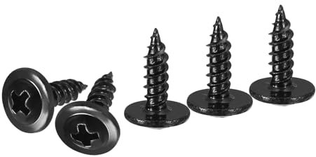 sourcing map 50Pcs #8×1/2 Phillips Head Self Tapping Screws, Carbon Steel Flat Head High-Strength Quick Tapping Screws Wood Screw for Wood, Metal, Plastic, Black