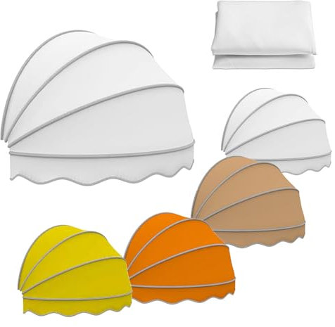 Tende Cappottina Da Sole Per Balcone, Tettoia A Cupola Pieghevole Per Porte, Tende Da Sole Per Porte E Finestre, Tende Parasole Con Telaio, Tende A Cupola(White,80 cm/31.49 in)