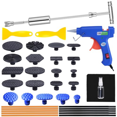 LTGABA Dent Puller - 37pcs Paintless Dent Repair Kit, Car Dent Remover with T-bar Slide Hammer Dent Puller for Car Dent Repair and Metal Surface Dent Removal