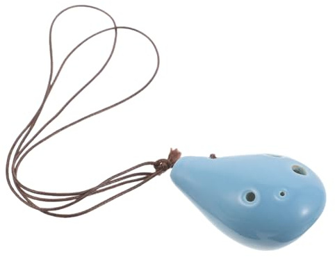 Supvox 6 Löcher Keramik-okarina Ton C Musikinstrument für Junge Mädchen Schüler Anfänger Traditionelle Flötenokarina Pädagogische Okarinaflöte Kindermusikinstrument