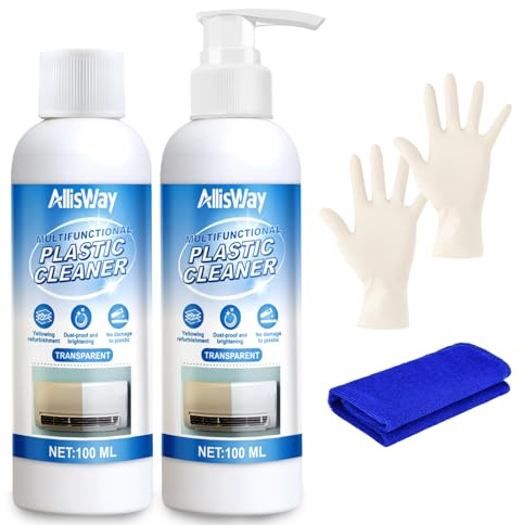 AllisWay Renovateur Plastique, Nettoyant Anti-Jaunissement, Produit Nettoyant Renovateur Plastique Convient aux Climatiseurs, Machine À Laver, 2pcs*100ml