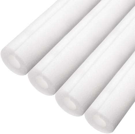 QUARKZMAN 4 Piezas De Tubo De Espuma 10mm 3/8 De Pulgada Cobre Blanco | Para Aislamiento De Tuberías, Tubo De Espuma Dividido Aislamiento Para Tuberías, 22mm Diámetro Exterior, 3