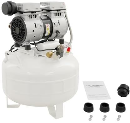 Compresseur silencieux sans huile 30 l avec silencieux 500 W Compresseur d'air sans huile 65 dB Compresseur d'air comprimé 220 V Chaudière à air comprimé silencieux 110 l/min