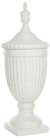 Deco 79 Country Ceramic Amphora Decorative Jars, 10 x 10 x 26, White